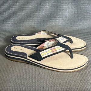 Sperry Catalina Navy Flip Flop Sandals Women’s Size 9